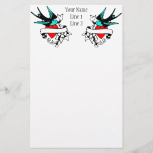 Retro Sparrowtatueringlimbindning Brevpapper