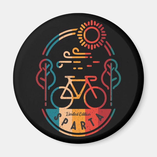 Retro Sparta Bike Trail Magnet (Framsidan)