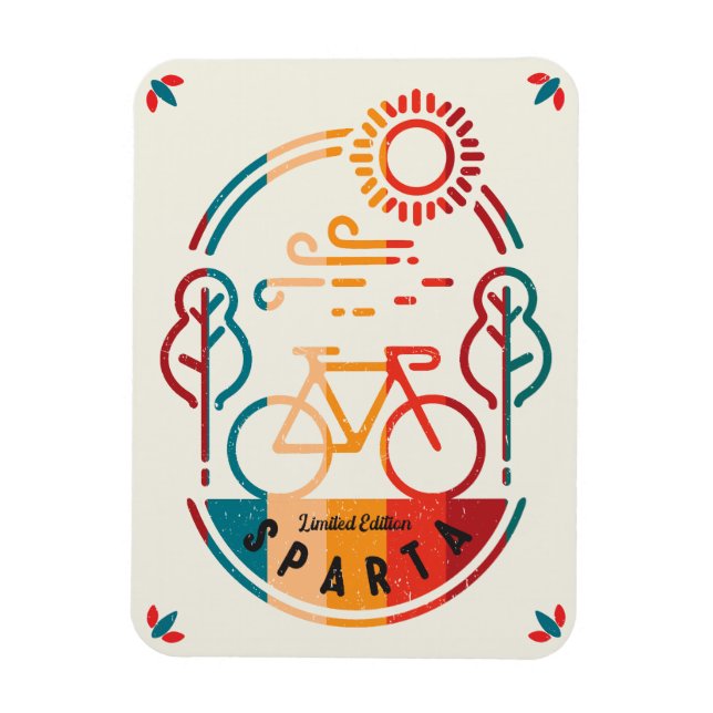 Retro Sparta Bike Trail Magnet (Vertikal)