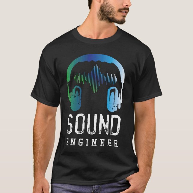 Retro Speakers Music Audio Engineering Ljud Engin T Shirt (Framsida)