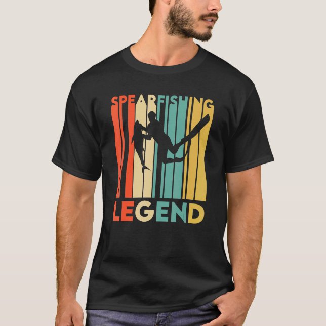 Retro Spearfish Legend Apparel Fish Hunre Fre T Shirt (Framsida)