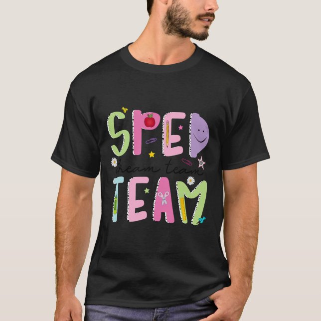 Retro Special Education Squad Groovy Dream Team Sp T Shirt (Framsida)