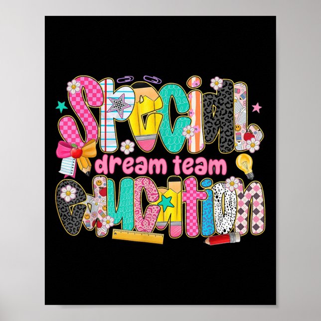 Retro specialpedagogiska drömteamets drömteam poster (Framsidan)