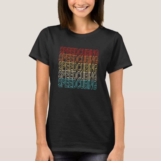 retro speedcuber barn söta speed cuber kuber för s t shirt (Framsida)