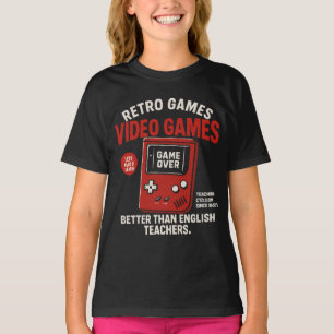 Retro spel videospel som lär ut engelska sedan T Shirt