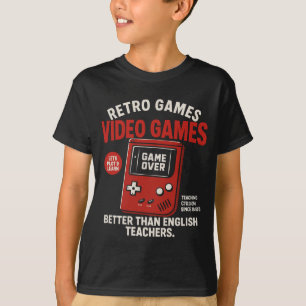 Retro-spel videospel undervisning på engelska seda t shirt