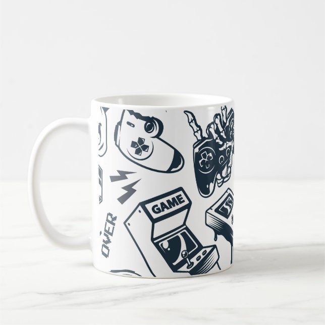 Retro-spel vintage mönster. kaffemugg (Vänster)