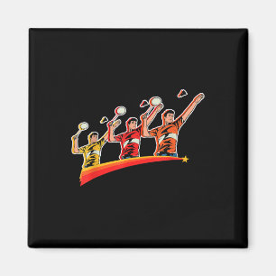 Retro Spela Badminton Sport Spelare Shuttle Magnet