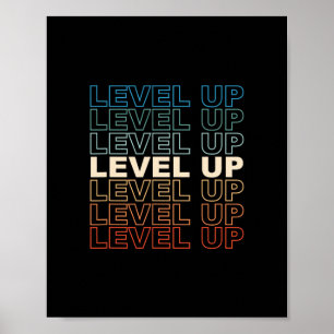 Retro-spelare Level Up Videospel Älskare Retro-spe Poster