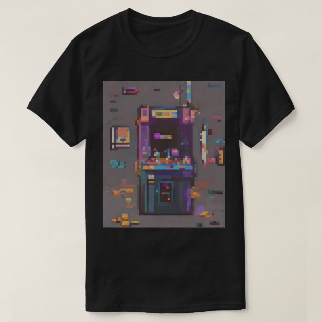 Retro spelarkad Pixel Art-kassettkonsol Nej T Shirt (Design framsida)