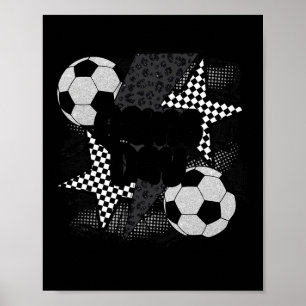 Retro speldag fotboll blixtbolt rolig lag poster