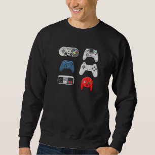 Retro-spelsamling kontroller Spelande 1 Lång Ärmad Tröja