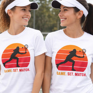 Retro spelsetmatch tenniströja t shirt