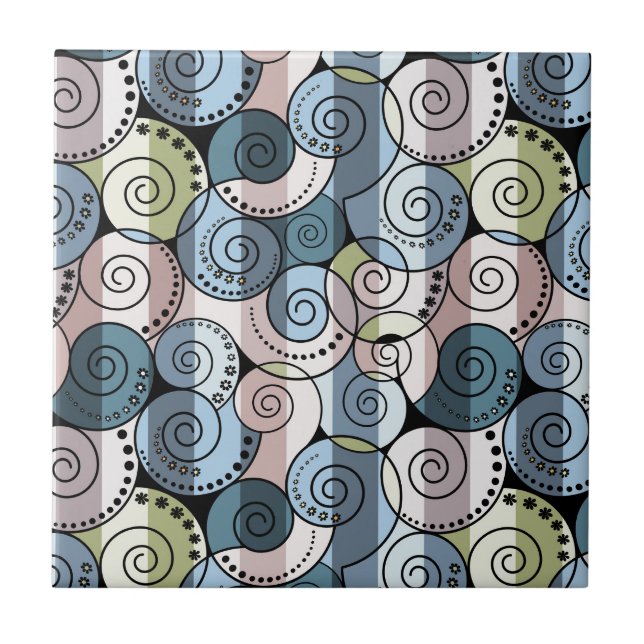 Retro, spiral kakelplatta (Framsidan)