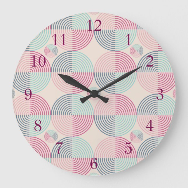 Retro Spiral Vibes Stor Klocka (Framsida)