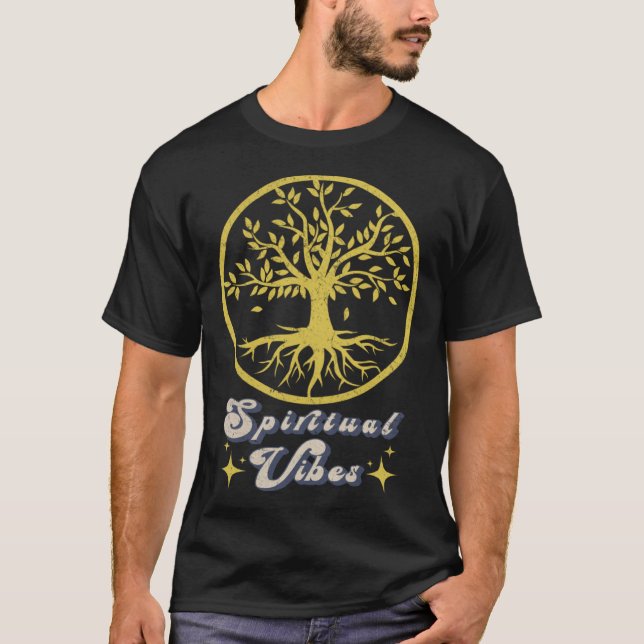 Retro Spiritual Vibes Spirituality Graphic Tree T Shirt (Framsida)