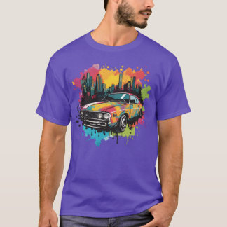 Retro Splash Neon Bil retro tjej T Shirt