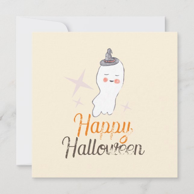 Retro spök-doodle Halloween-design  Kort (Framsida)