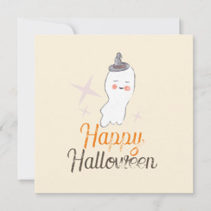Retro spök-doodle Halloween-design Kort