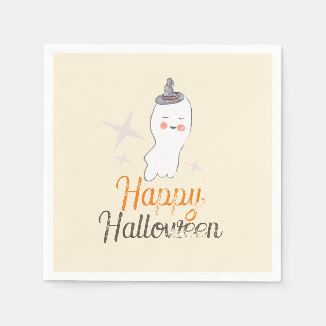 Retro Spök-doodle Halloween Födelsedagsfest Pappersservett (Framsidan)