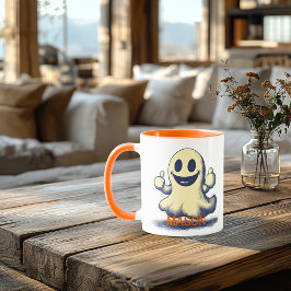Retro spök Halloween-mugg – Skumma och roliga vibb Mugg