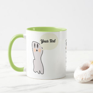 Retro spökboo namn meddelande Halloween  Mugg