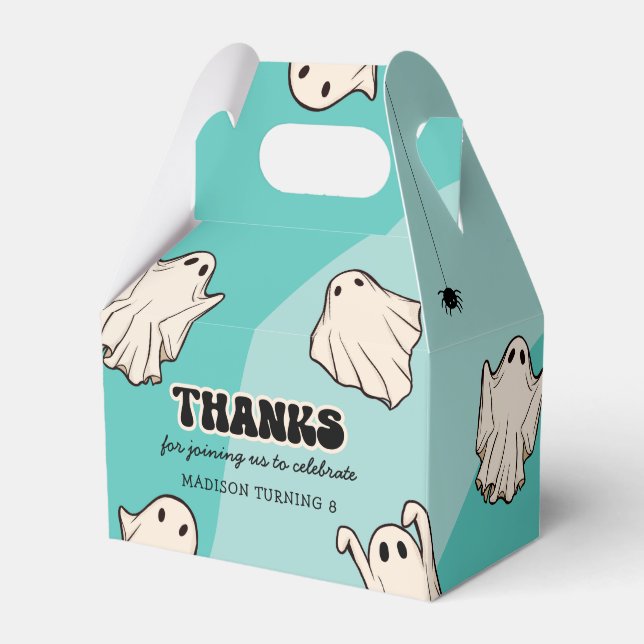 Retro Spöken Kids Halloween Födelsedagsfest Presentaskar (Framsidan Sidan)