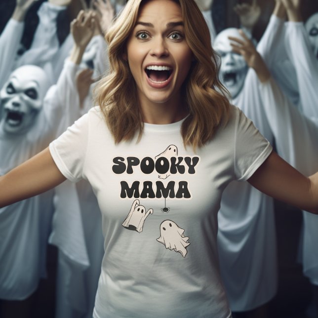 Retro Spöken Spooky Mamma Halloween T Shirt (Skapare uppladdad)