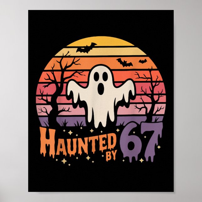 Retro spöklik meme 67 Sex Sju 6 7  Poster (Framsidan)