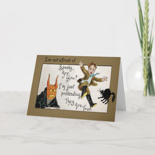 Retro Spooks Halloween-kort Helgkort (Framsida)