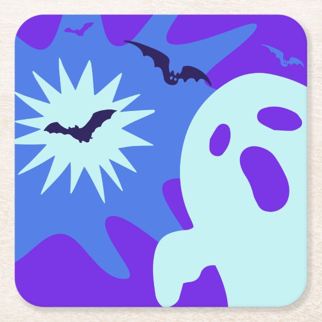 Retro Spooktacular Halloween fest Underlägg Papper Kvadrat (Framsidan)