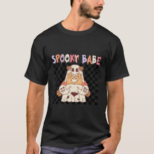 Retro Spooky Babe Halloween Costume Funny Boo Ghos T Shirt