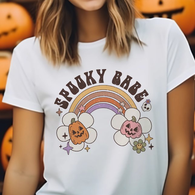 Retro Spooky Babe Halloween T Shirt (Skapare uppladdad)