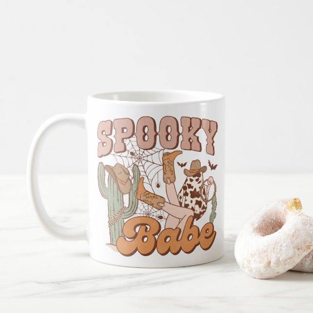 Retro "Spooky Babe" Western estetisk Kaffemugg (Med munk)