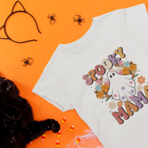 Retro Spooky Mamma Ghost halloween 80s Vibe T Shirt
