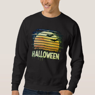 Retro Spooky Måne Halloween Sweatshirt