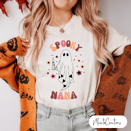 Retro Spooky Nana Halloween, Spooky Vibes Nana. T Shirt
