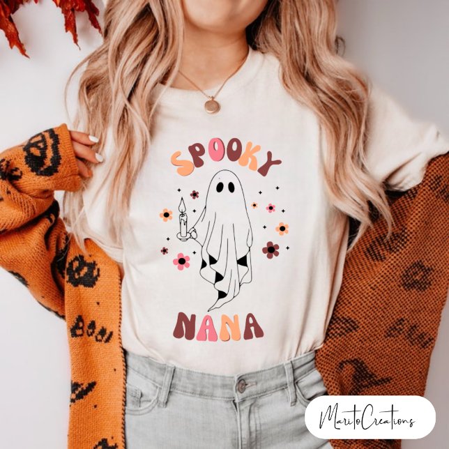Retro Spooky Nana Halloween, Spooky Vibes Nana. T Shirt (Skapare uppladdad)
