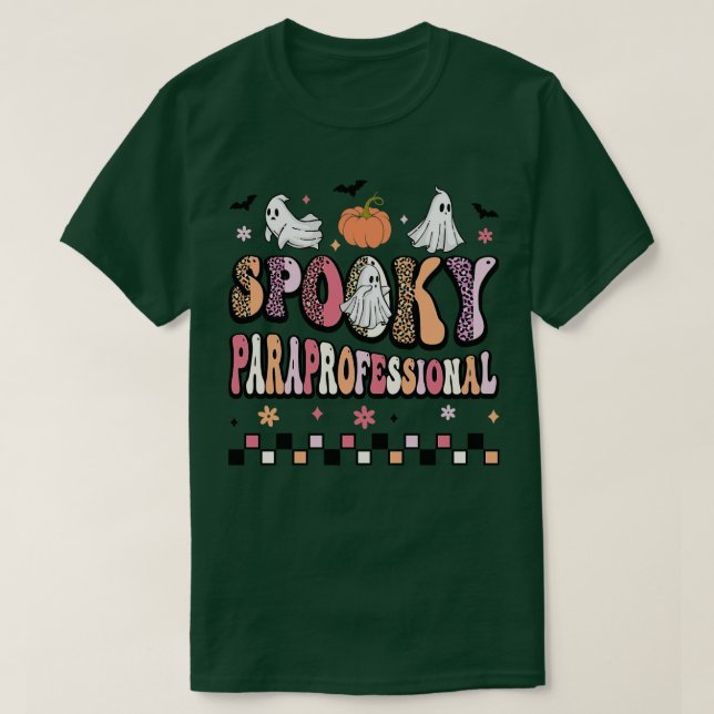 Retro Spooky Paraprofessionell Cute Ghost Teacher  T Shirt (Design framsida)