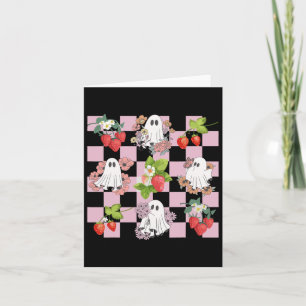 Retro Spooky Strawberry Ghost Halloween Ghost Cott Kort