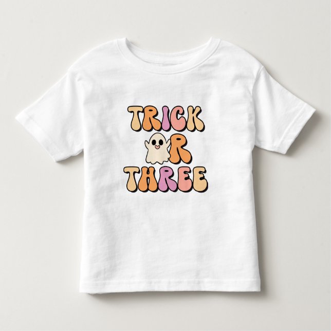 Retro Spooky Trick eller tre födelsedagar T Shirt (Framsida)