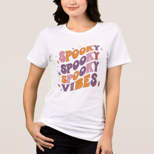 Retro Spooky Vibes Halloween Vintage T Shirt