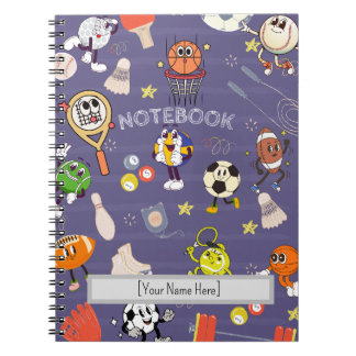 Retro Sport Squad: Vintage Cartoon Athletics Anteckningsbok