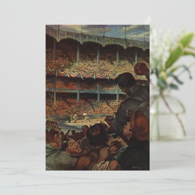 Retro sportfans i en basebollstadion (Stående Fram)