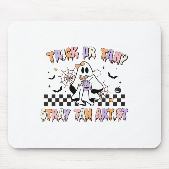Retro Spray Tan Artist Halloween Spöken Ssåvida Ta Musmatta (Framsidan)