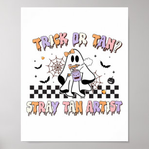 Retro Spray Tan Artist Halloween Spöken Ssåvida Ta Poster