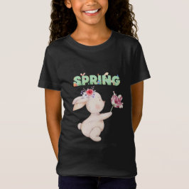 Retro Spring Bunny with Tulip Graphic Tee