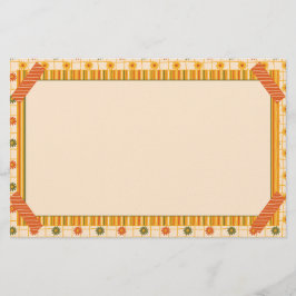 Retro Spring Hand Drawn Faux Washi Floral Stripe Brevpapper