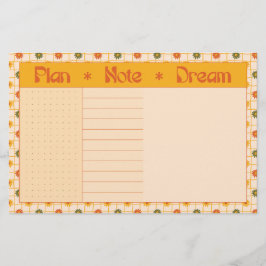 Retro Spring Hand Drawn Plan and Dream Floral Grid Brevpapper