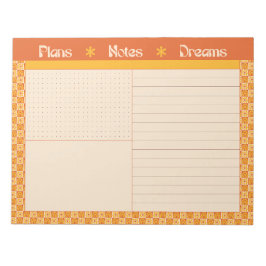 Retro Spring Hand Drawn Sunshine Plan and Dream Anteckningsblock
